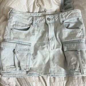 PacSun Light Blue Cargo Denim Skirt